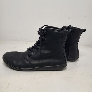 Vivo barefoot Women's Gobi HI Top Wild Hide Lace Up Ankle Boot- Black Size 38L